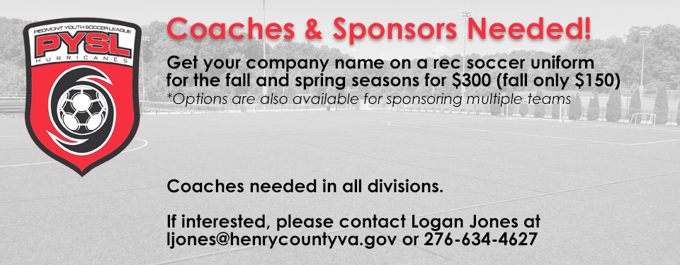 Coaches & Sponsors Needed